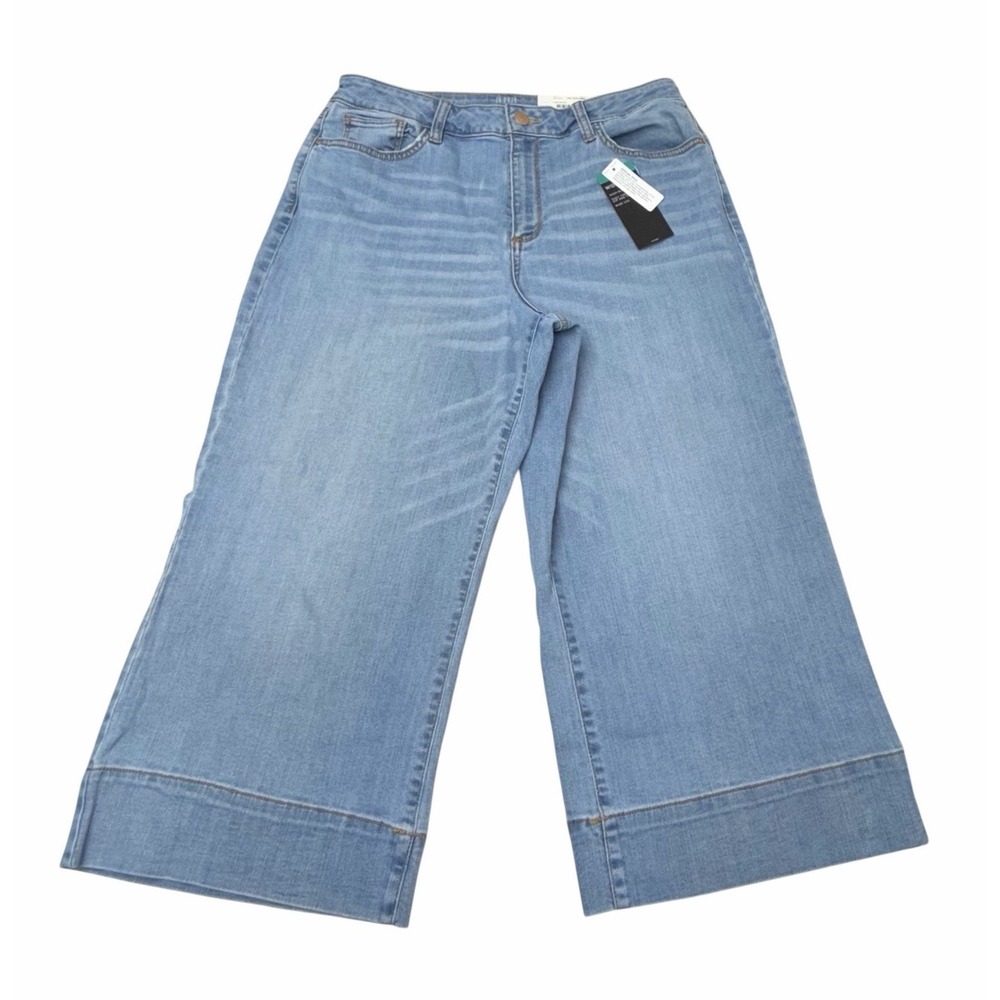 a.n.a. Women New Approach Petite High Rise Wide Leg Jeans 14P Light Malibu NEW